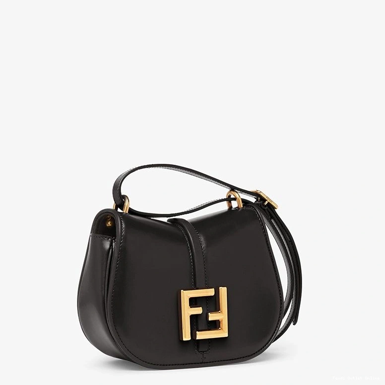 Affordable In C'mon Black Leather Bag Fendi Mini Calf 0718